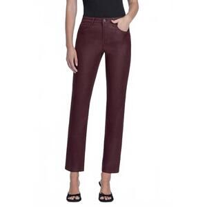 NEW VERVET BY FLYING MONKEY coated straight leg jean in wine